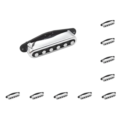 10のセットネックブリッジピックアップシングルコイルピックアップエレキギター交換用アクセサリー argent, 銀, 7.8 cm