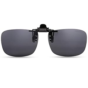 Polarized Clip-on Flip Up Metal Clip Rimless Sunglasses for Prescription Glasses