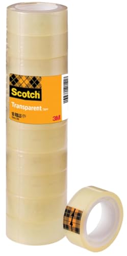 Scotch Nastro Adesivo Trasparente - 10 Rotoli (15 mm x