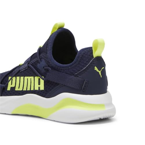 PUMA PUMA Unisex-Child, Rift Slip On Pop, PUMA Navy-Electric Lime, Little Kid, 10.5