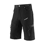 BERGRISAR Men's Cycling Shorts MTB Mountain Bike Shorts Loose Fit with 6 Pockets 1806BG Black Size Large