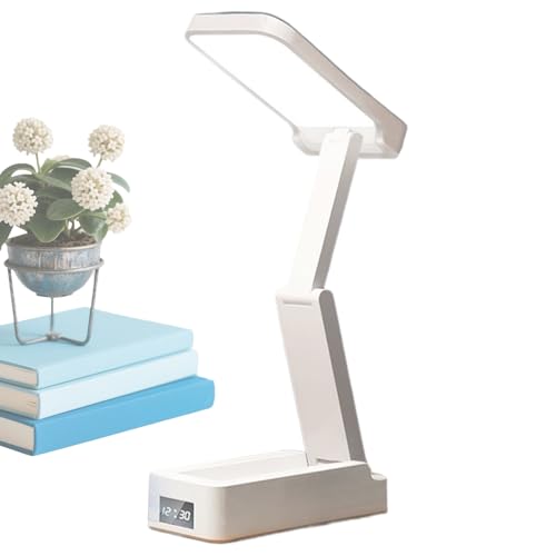 Générique Lampe de Table - Lampe de Chevet LED de Table - avec Affichage Horloge, Rechargeable pour Lecture, Bureau, Chevet, Studio, Extérieur et Domicile