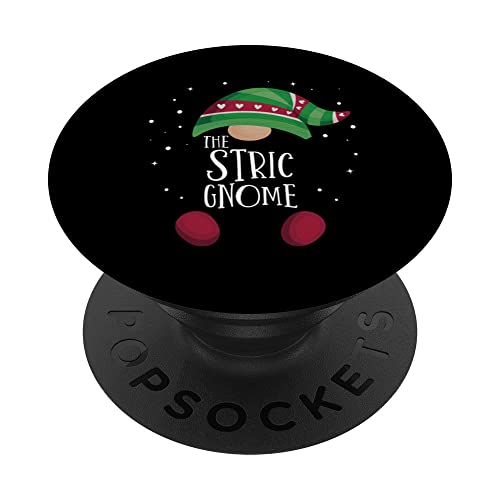 Stric Gnome Family Matching Christmas Pajamas Stric PopSockets Swappable PopGrip, Black
