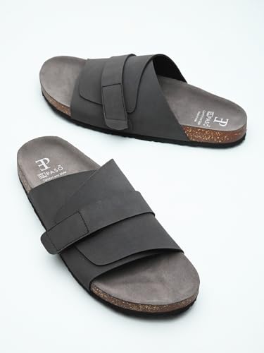 Image of EL PASO Men's Leather Sandal Slippers - UK