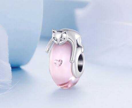 Genuine Murano Glass Charms Beads for Bracelets Original 925 sterling silver Core Blue Bubbles Pink Flowers Charms for Pandora Bracelets3