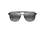 Maui Jim 2nd Reef Square Sunglasses, Satin Black/Neutral Grey Polarized, Medium