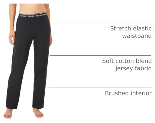 Image of Hanes Women's Originals Lounge Pants, Comfywear Sleep Pants for Women, Straight Leg Loungewear Pants