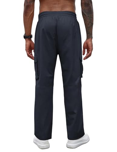 COOFANDY Men's Casual Cargo Pants Cotton Drawstring Athletic Jogger Sweatpants2
