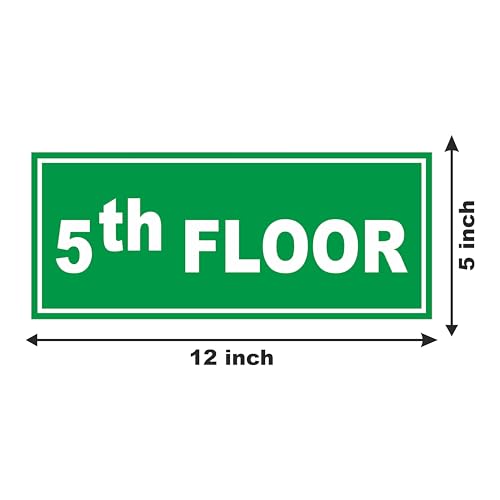 Image of ATTRACTSO - 5th Floor Sign Self Adhesive Laminated Sticker for Home, Office, Shop, Hospital, Hotel, Theatre, Restaurant - 12 inchx5 inch inch (Green)