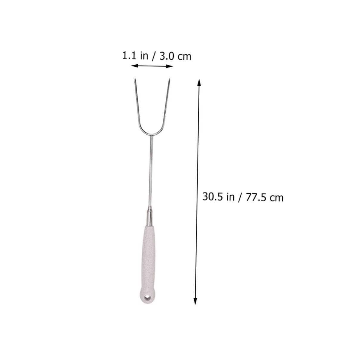 Mikikit Quality Stainless Steel Barbecue Forks Telescopic Camping Forks for Outdoor Cooking Family Gatherings