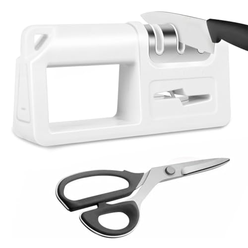 Pyatofy Afilador de Cuchillos, Afilador de Cuchillos de Cocina con Afilador de Tijeras, Herramienta Afiladora de Cuchillos para Reparar, Restaurar