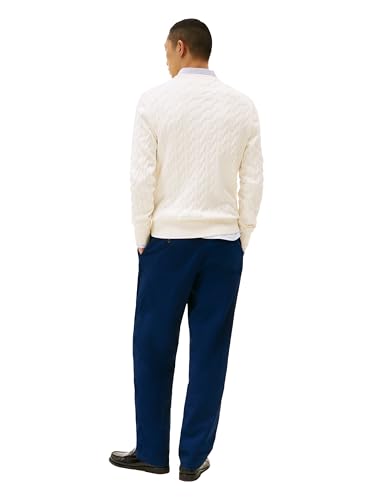 Image of Tommy Hilfiger Men's Cable Knit Crewneck Sweater Lightweight Pullover