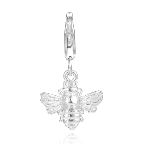 ZooWoo Sterling Silver Honey Bee Charm: Clip-On for Bracelets and Necklaces
