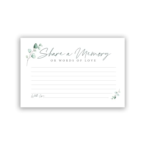 CLEVER SIGNS 50 Pcs Share a Memory Card 4 x 6 - for Celebration of Life Birthday Anniversary Memorial Funeral Graduation Bridal Shower Game