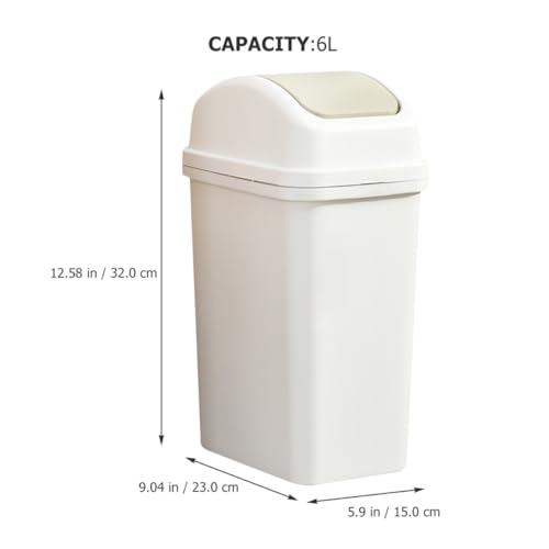 Caneca de basura pequeña con tapa basculante 6L gris miniatura 2