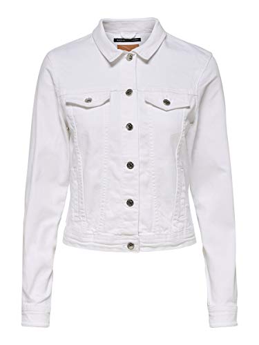 ONLY NOS Onltia Dnm Jacket BB Col Bex168a Noos Chaqueta Vaquera, Blanco (White White), 40 (Talla del Fabricante: 38.0) para Mujer