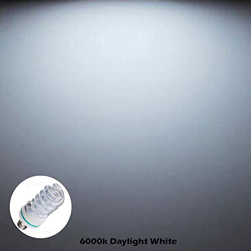 30W Spiral Led Bulbs, E26/E27 Led Corn Light Bulbs (250W Incandescent Equivalent), Daylight White 6000K, Non-Dimmable, Ac85-265V For Photo Light, Warehouse, Garage Lighting, Home Light, 2 Pack #TOP7