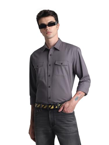 Image of Jack & Jones Men's Cotton Solid Regular Fit Shirt