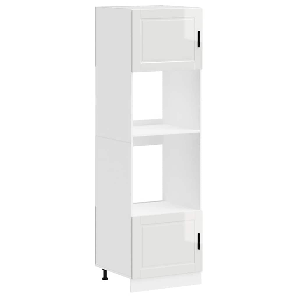 Vidaxl High Gloss White Oven Cabinets 2 Pcs Porto Gloss White Engineered Wood