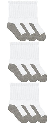 Jefferies Socks Boys Girls Baby Seamless Half Cushion School Crew Sport Socks 9 Pair Pack