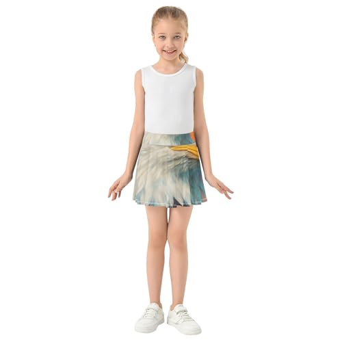 Tennis Skirts Kids Colorful American Bald Eagle USA Girls' Shorts Athletic Skorts Print School Skirt 4t3
