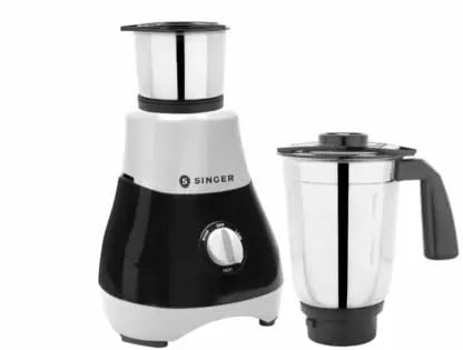 Singer ALPHA 500W NEW 500 Mixer Grinder (2 Jars, WHITE & BLACK)