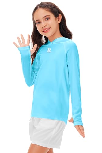 Image of Remimi Kids Sun Shirt Rash Guard Quick Dry Sun Protection Athletic Hoodie Hiking Shirts 3-12 Years
