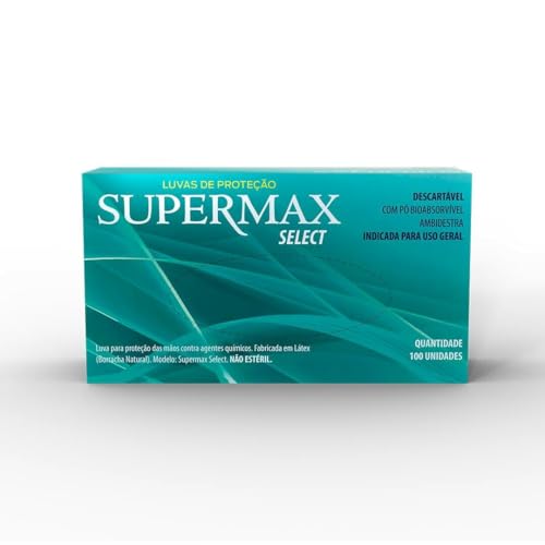 Luvas látex de Proteção p/uso geral Supermax Select c/ 100 Unidades (G)
