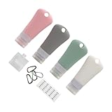 Homoyoyo Botellas de Silicona Recargables para Viaje con Sello Prueba de Fugas y Gancho Integrado Botellas y Ligeras para Cosméticos Champú Acondicionador y Lociones para Viaje y Baño