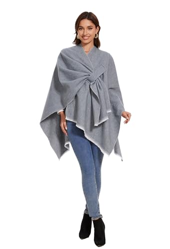 Shawl Wraps for Women, Elegant Knitted Cape Open Front Poncho Scarf Blanket Cardigan Coat for Autumn and Winter4
