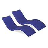 Ledge Lounger - Signature Chaise - Inside Pool & Sun Shelf Lounge Chair - Designed for Shallow Shelves Up to 9” - Compatible with All Pool Types - Poolside & Sun Deck Tanning - Set of 2 - Dark Blue
