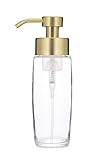 Rail19 Large Glass Foaming Soap Dispenser with Metal Pump, 10oz (Gold)