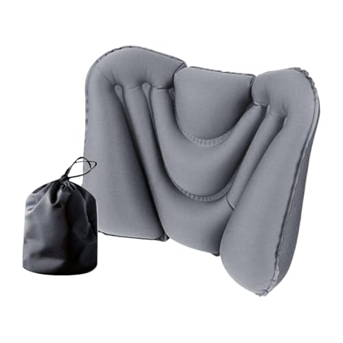 Nuyhadds Cojín lumbar, plegable e inflable, respaldo inflable para silla de oficina, para viajes, aviones, exteriores, hogar, oficina, coche, sillón, cama