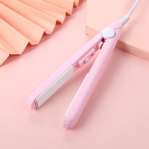 Mini Hair Curler, Ceramic Hair Curler for Short Hair Fine, 2 in 1 Mini Ceramic Curler, Hair Styling Tools (Pink)