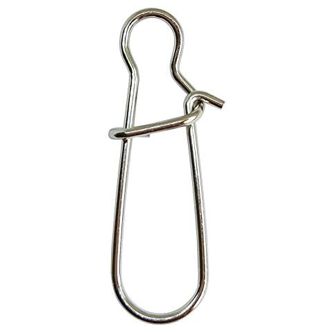 unclesportinfof 100pcs Fishing Duo-Lock Snap, Hooked Snap Freshwater Saltwater Stainless Solid Wires Quick Change Safe Lock (6#-1.38"/103LB-100PCS) Cover