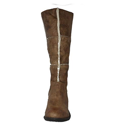 Spot On - Botas de Efecto Desgastado y tacón Medio para Mujer (37 EUR) (Topo/Beige)