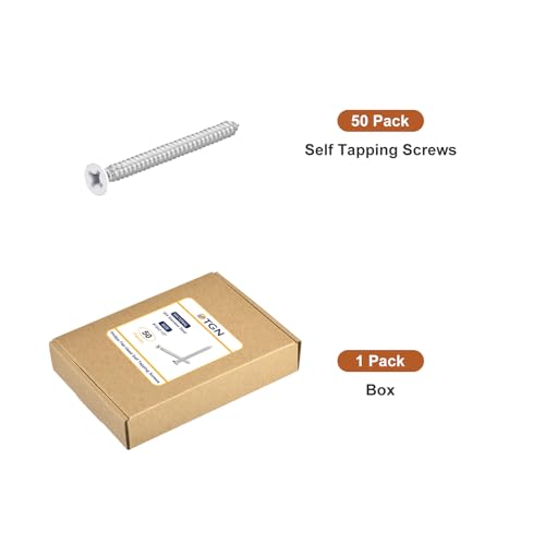DTGN 50 Piezas Tornillos para madera 12x2-1/2 pulg acero inox miniatura 7