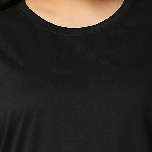 Image of Bewakoof Women Cotton Solid Loose Fit T-Shirt