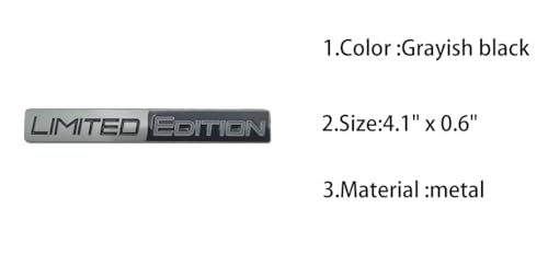 Image of 1pcs 3D Metal Limited Edition Emblem Car Logo Trunk Lid Badge Sport Turbo Decal Replacement for Universal Vehicle, Car, SUV, Truck (Grayish Black)