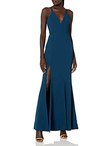 Image of Iris Spaghetti Strap Plunging Long Dress