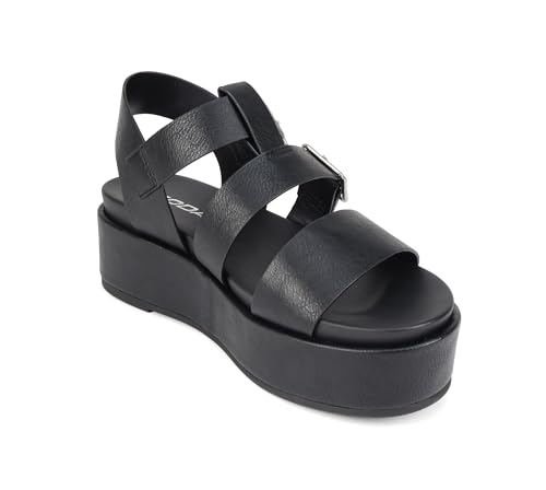 Soda “STELLAR” ~ Women Flatform Multi Strap Double Buckle Open Toe Ankle Strap Platform Wedge Sandals4