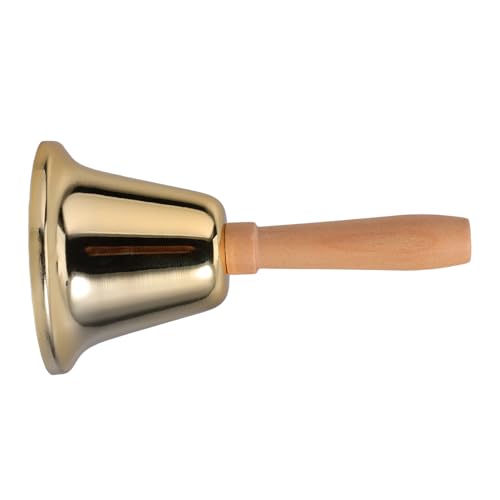 TEHAUX Loud Ringing Hand Bell Metal Ball Bell with Wooden Handle for Teachers