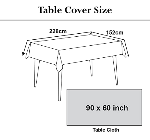 Image of Heart Home Dining Table Cover|PVC Spill Proof Geometric Pattern Tablecloth|Kitchen Dinning Protector with Seamless Border, 60X90 Inch (Gold)