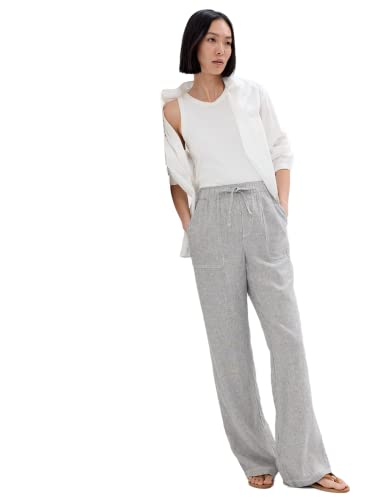 Image of Gap Womens Wide Leg Linen Pull on Pant