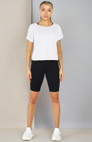 icyzone Camisetas de entrenamiento con espalda abierta para mujer, camisetas atléticas de manga corta con tirantes, camisetas de yoga sin espalda, camisas de gimnasio, Blanco, S