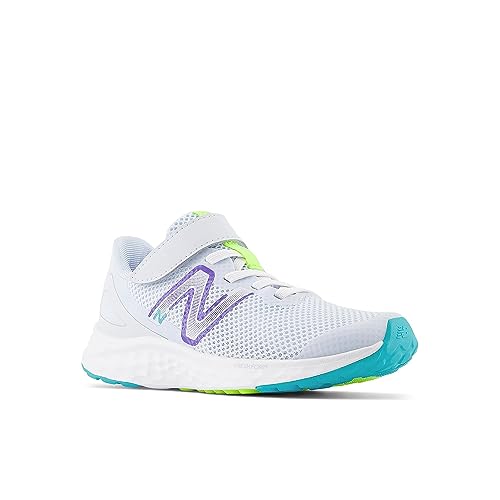 Image of New Balance Kid's Fresh Foam Arishi V4 Hook & Loop Running Shoe, Ice Blue /Electric Indigo /White, 13.5 M Little Kid