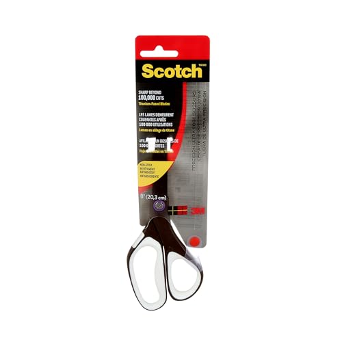 3m 1468TNSMXESF Ultra Edge Titanium Standard Scissors, 8 Long, Black/white