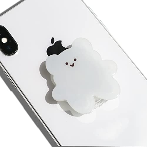 GRIPONG Cute 2D Gummy Bear Shape Expandable Collapsible Mobile Phone Grip Stand Holder for Smartphone Tablet Cell Phone Accessory (White)