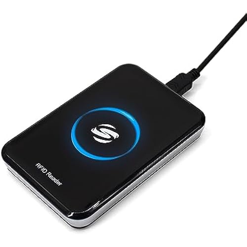 RFID Reader Metal Case ID IC Card Reader 125KHz/13.56Mhz Reader Scanner Long Range Dual Frequency Reads TK4001 EM4100 NFC Card MFS50S70 and Other 14443A Protocol Tags