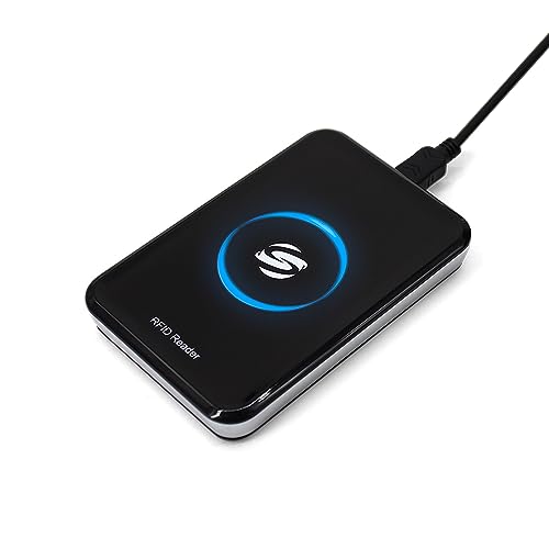 Navfmru RFID Reader Metal Case ID IC Card Reader 125KHz/13.56Mhz Reader Scanner Long Range Dual Frequency Reads TK4001 EM4100 NFC Card MFS50S70 and Other 14443A Protocol Tags